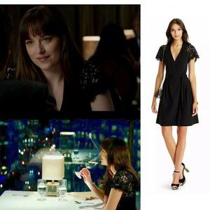 DVF ELIZABETH Lace Wrap Dress ASO ANASTASIA STEELE 2